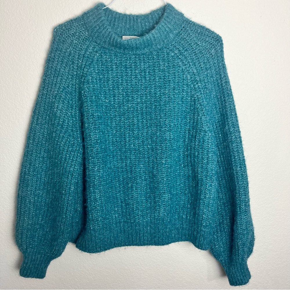 Universal Thread Oversized Teal Sweater Balloon Sleeves Size L